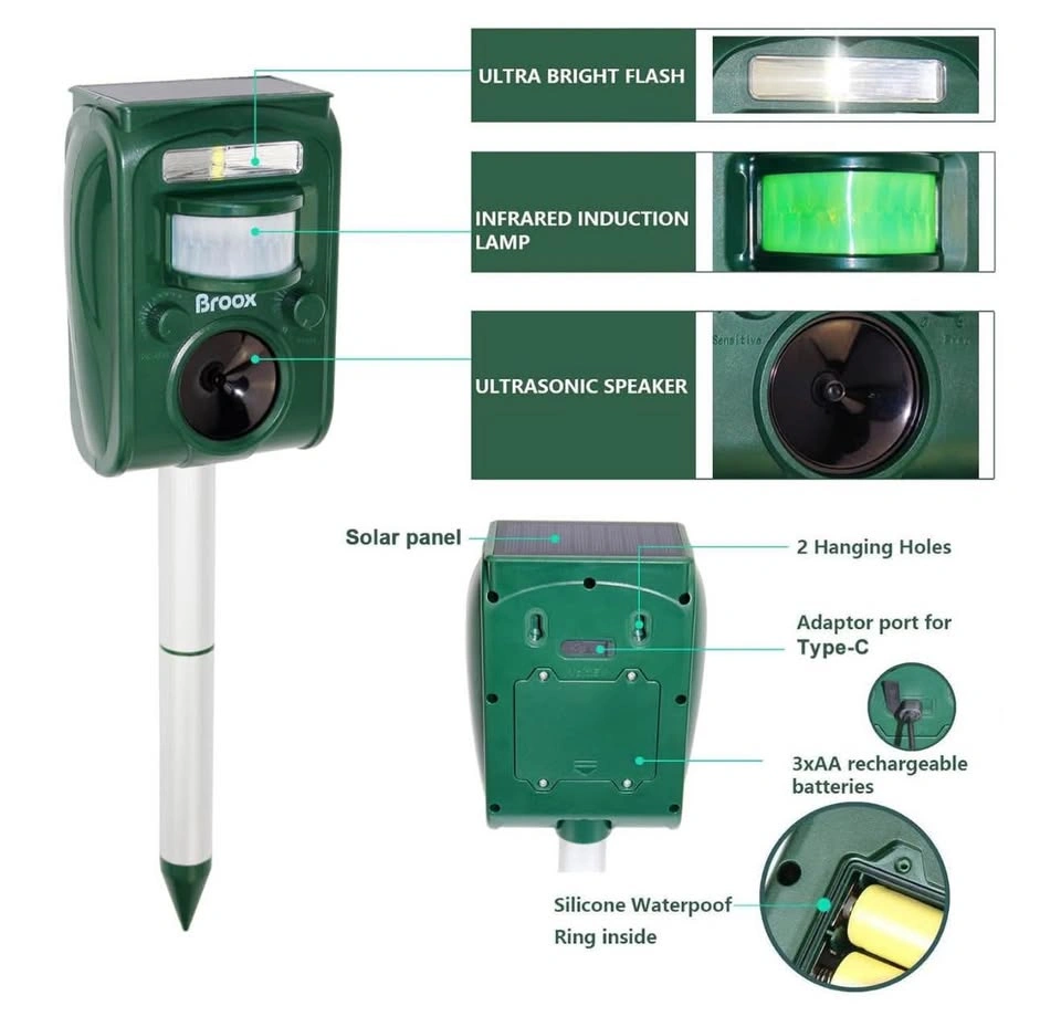 BRAND NEW Solar Powered Animal Repellent for Cats, Deer, Rodents - photo 3