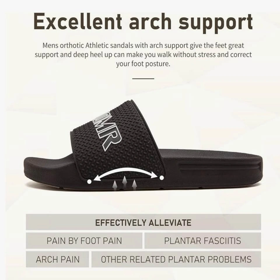 BRAND NEW Men's 10.5 Open Toe Slide Sandals Orthotic Arch Suppor - photo 2