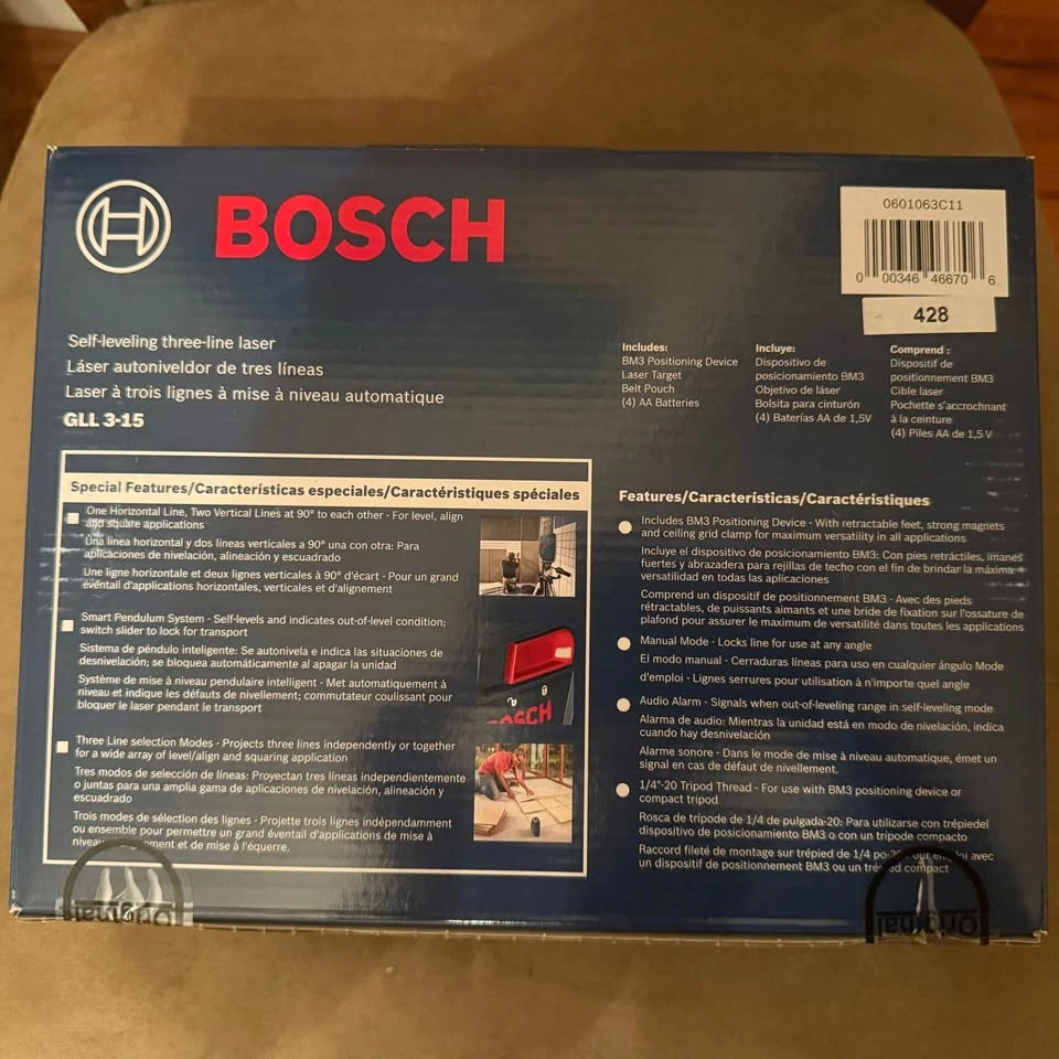 Bosch Self-Leveling Three-Line Laser GLL 3-15 - photo 2