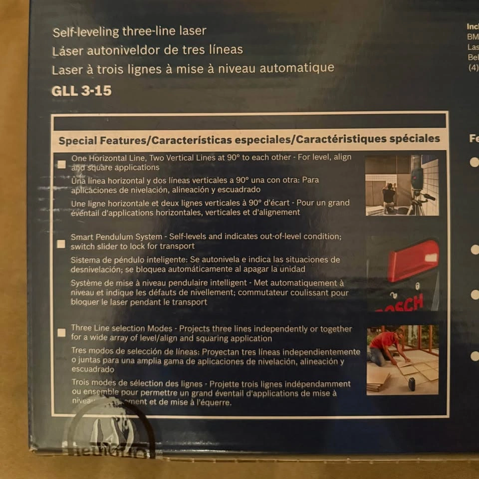 Bosch Self-Leveling Three-Line Laser GLL 3-15 - photo 3