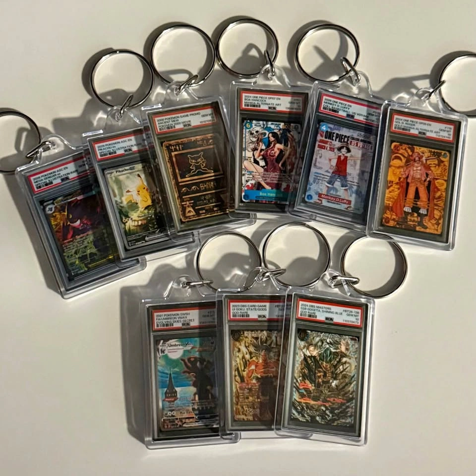 Pokemon DBZ One Piece PSA 10 Keychain