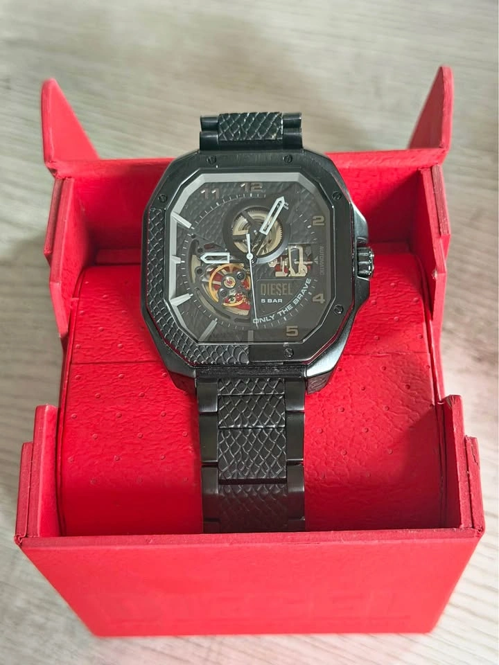 Diesel Flayed Black Automatic Skeleton Watch DZ7472 - Rare