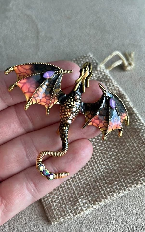 Ombré Dragon Brooch