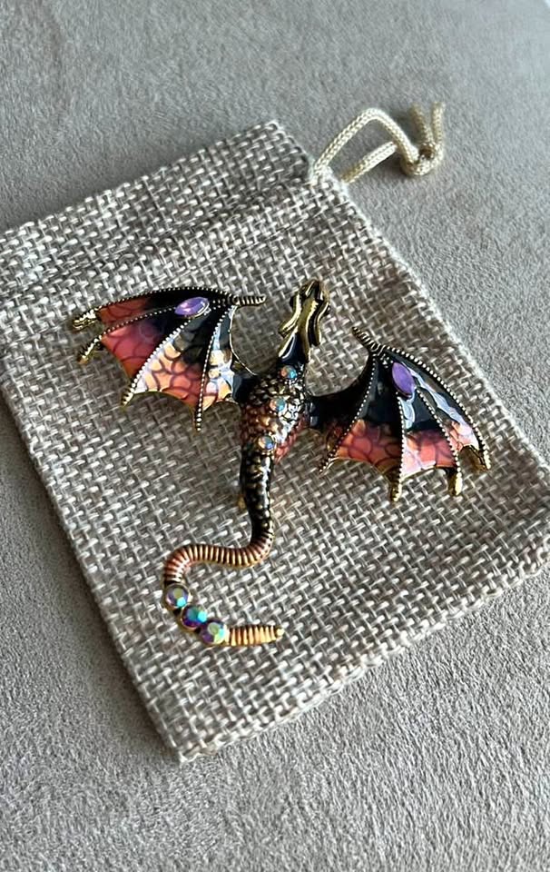 Ombré Dragon Brooch