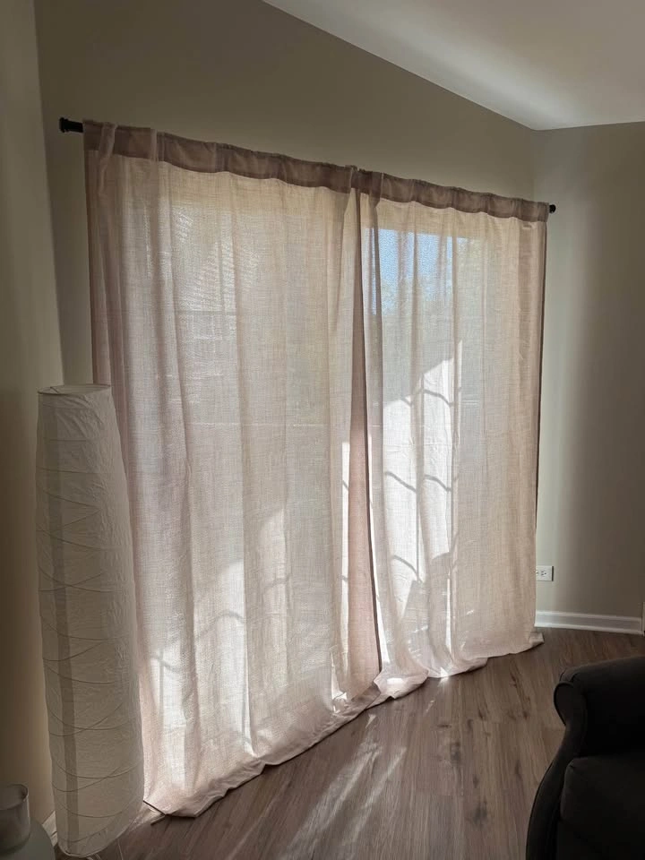 Natural White Linen Curtains - photo 2