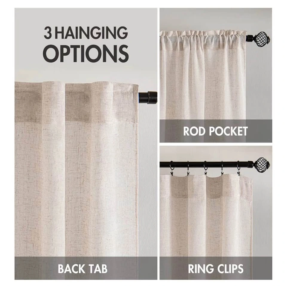 Natural White Linen Curtains - photo 5