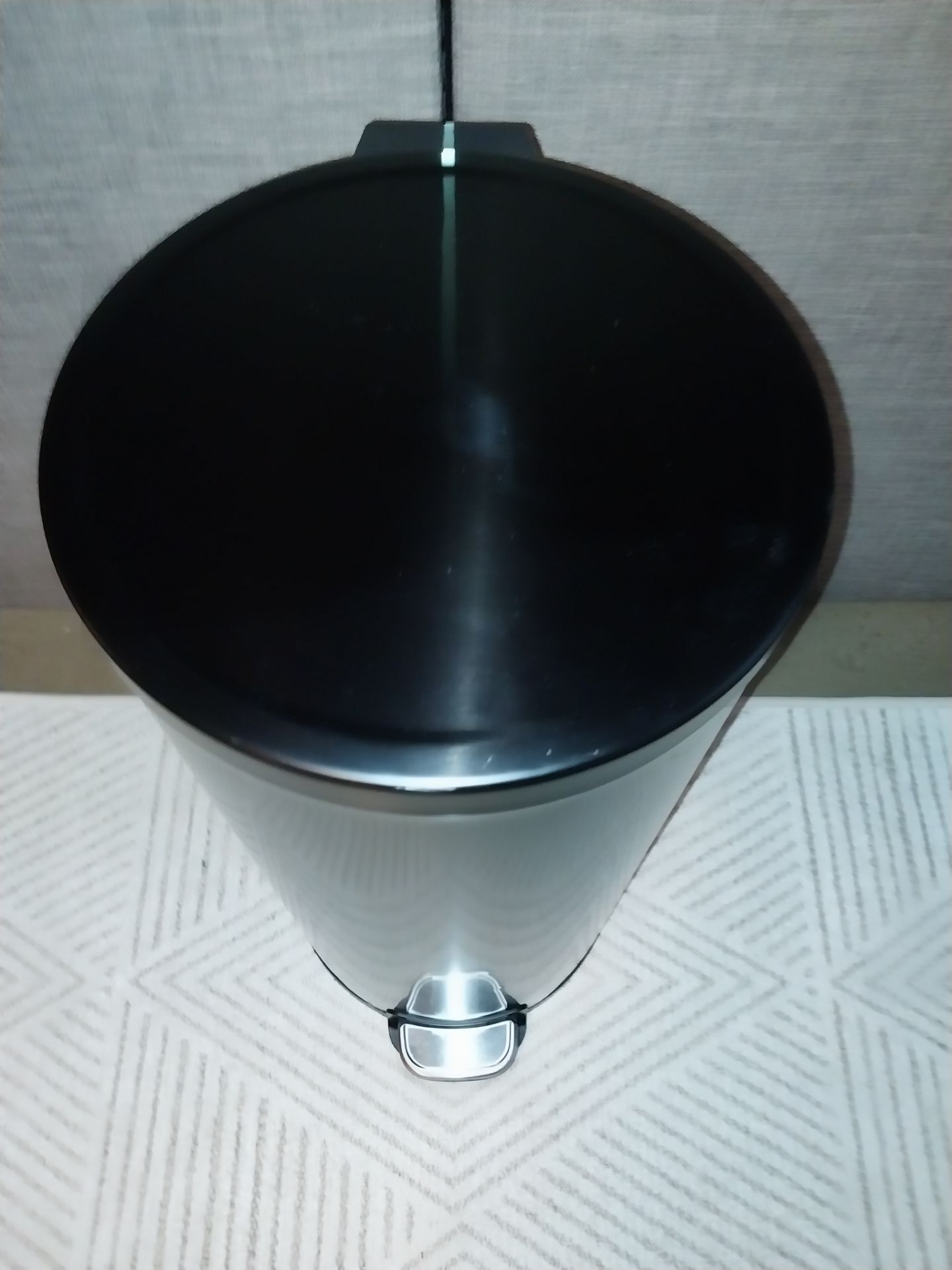 Tall Black Steel Step-Can - photo 2