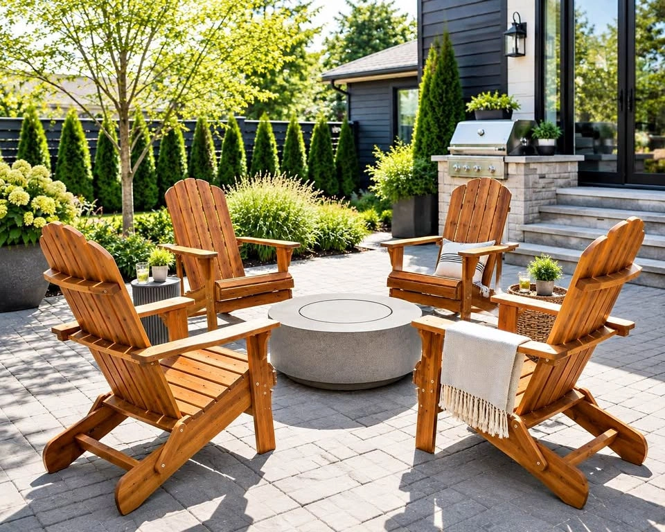 Set of 2 Solid Acacia Wood Muskoka Chairs - Brand New