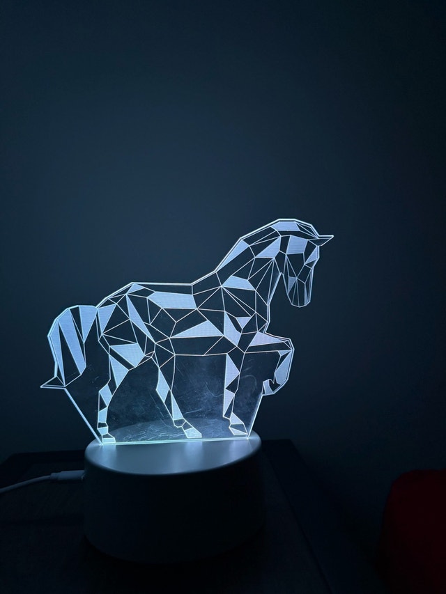 Unique Horse Lamp with Geometric Design