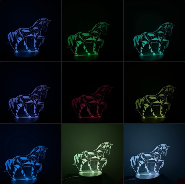 Unique Horse Lamp with Geometric Design - photo 2
