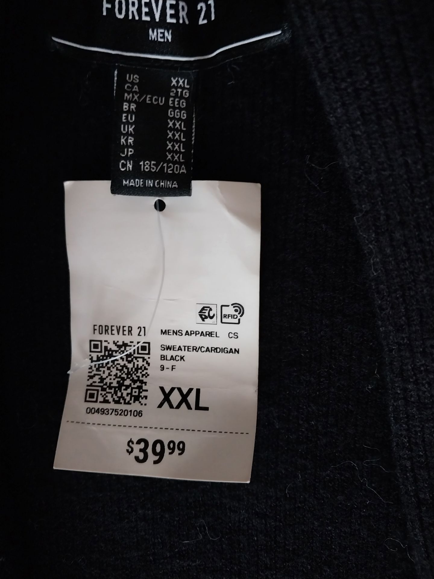 Forever 21 Men's Black Knit Cardigan - XXL (New) - photo 4
