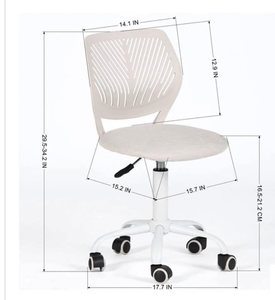 Kids Swivel Chair - Beige Upholstered, Adjustable - photo 3