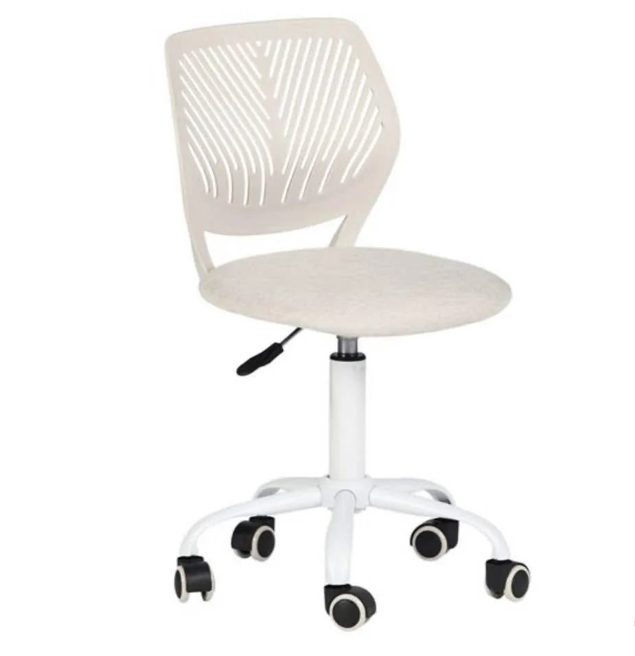 Kids Swivel Chair - Beige Upholstered, Adjustable image indicator(4)