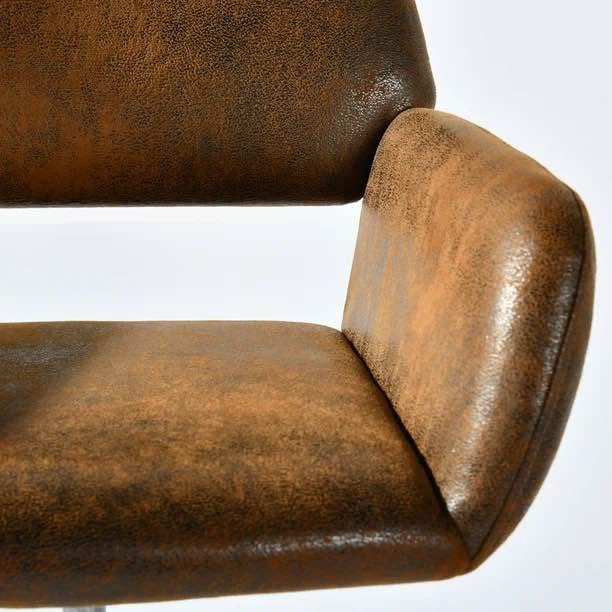 Adjustable Swivel Desk Chair, Suede Brown - photo 3