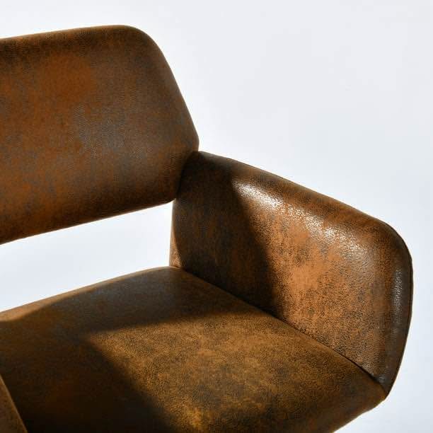 Adjustable Swivel Desk Chair, Suede Brown - photo 4