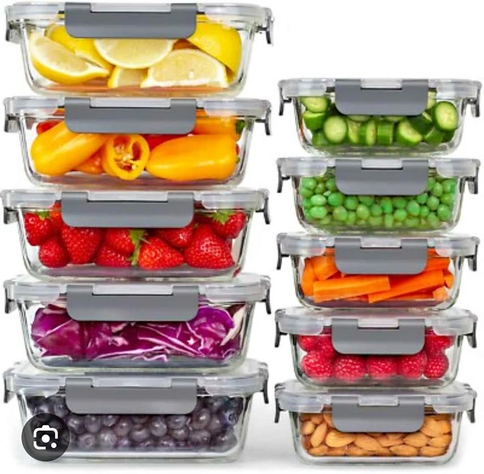 Brand new 10pc Airtight Glass Food Storage Containers Set