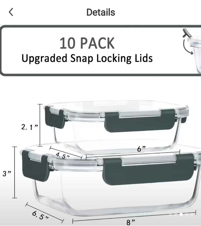 Brand new 10pc Airtight Glass Food Storage Containers Set - photo 2