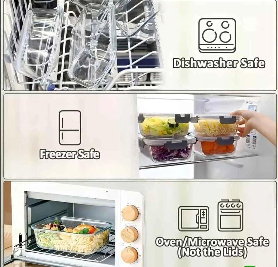 Brand new 10pc Airtight Glass Food Storage Containers Set - photo 3