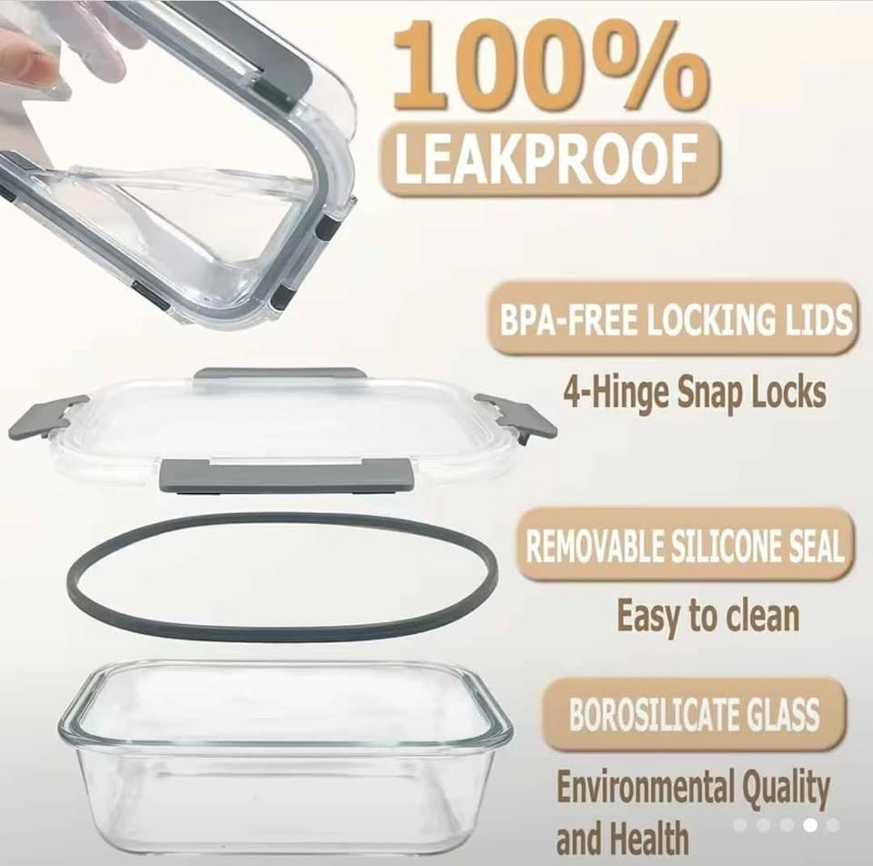 Brand new 10pc Airtight Glass Food Storage Containers Set - photo 4