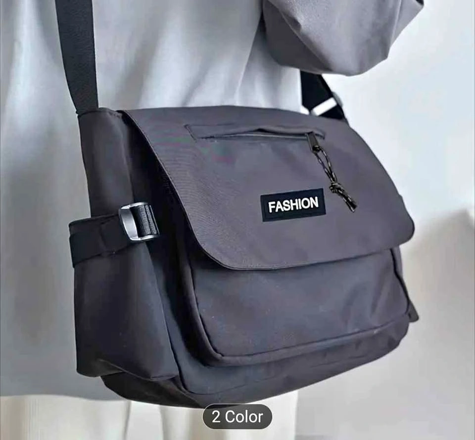 Brand new black color nylon cross body bag (firm price)