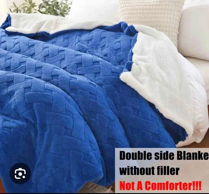 Brand new luxury velvet smooth and cozy blue double layer warm b