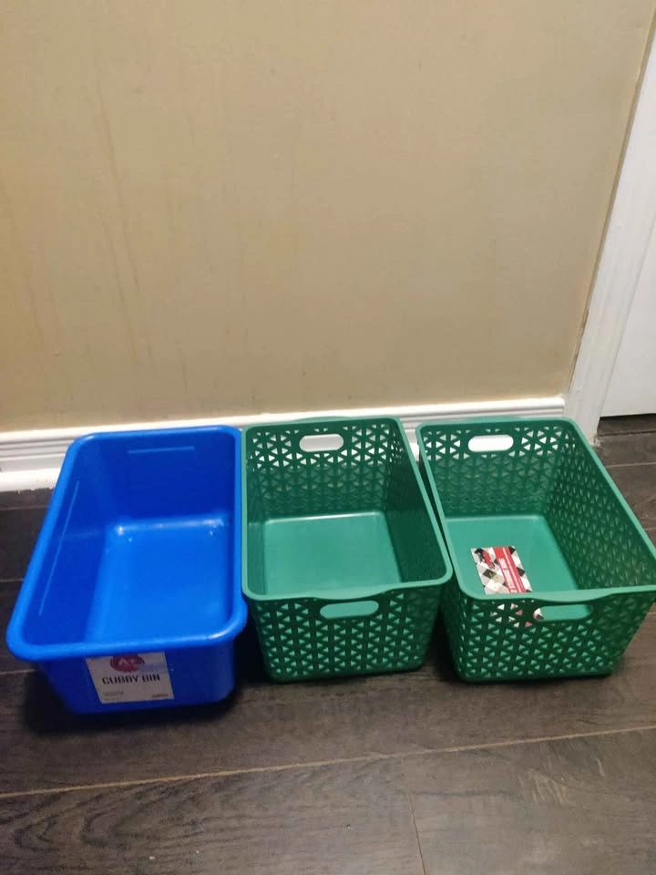 Used good condition 3pack storage bins - photo 2