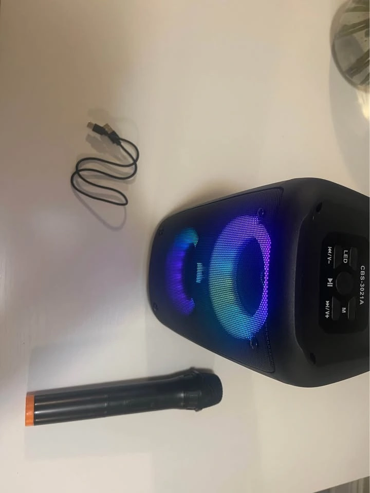 Portable Bluetooth Speaker with LED Lights and Mic - photo 4