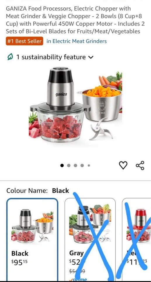 Ganiza Electric Food Processor Meat Grinder Chopper - photo 2