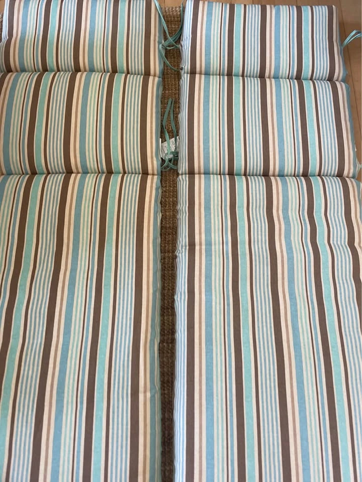 Striped Outdoor Chaise Lounge Cushions (2) - photo 2