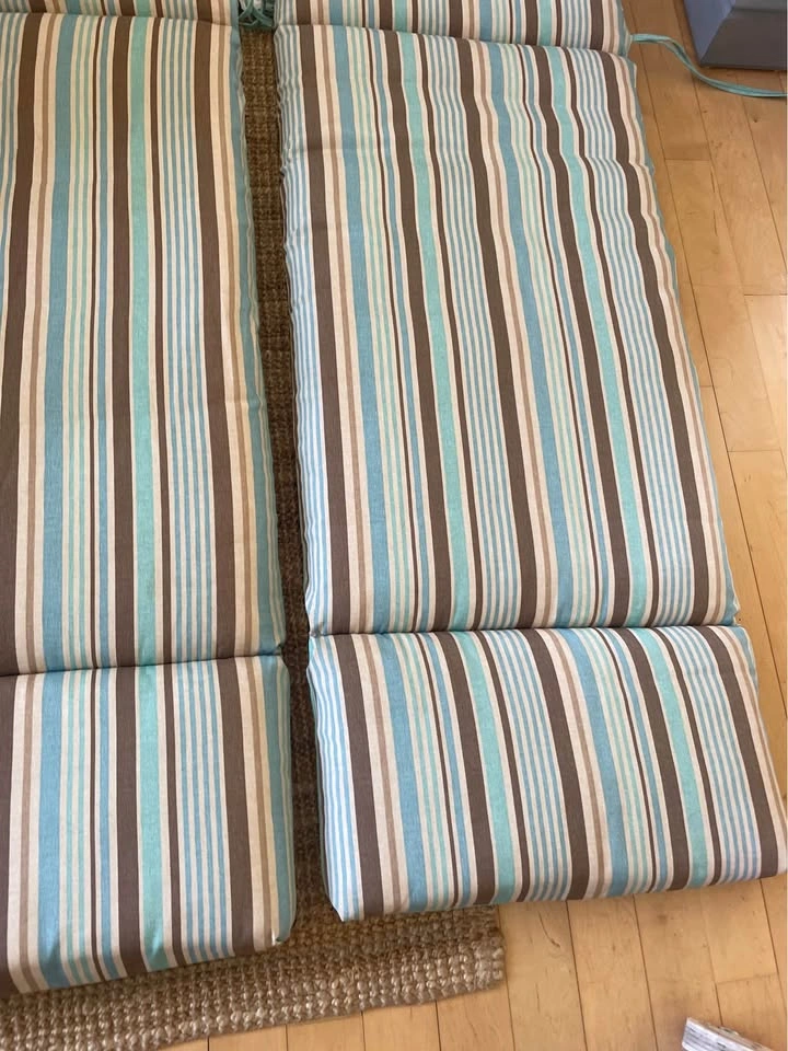 Striped Outdoor Chaise Lounge Cushions (2) - photo 4