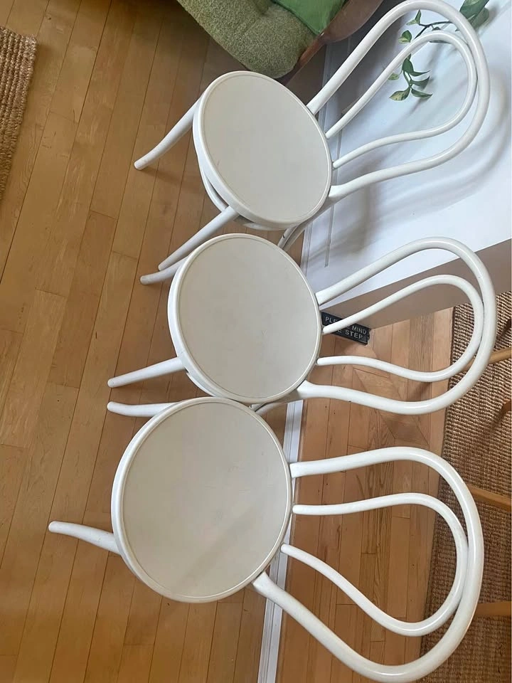 Set of 3 White iconic IKEA Dining Chairs