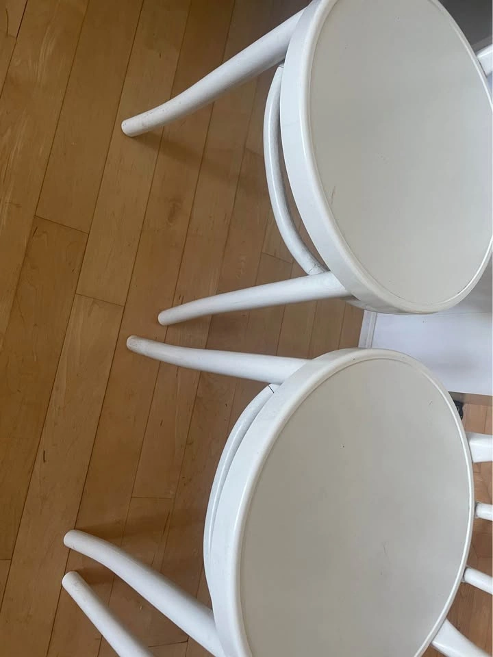 Set of 3 White iconic IKEA Dining Chairs - photo 3