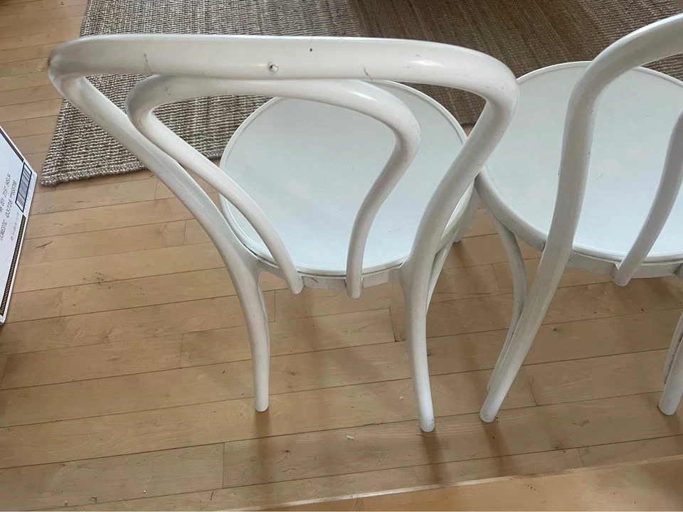 Set of 3 White iconic IKEA Dining Chairs - photo 4