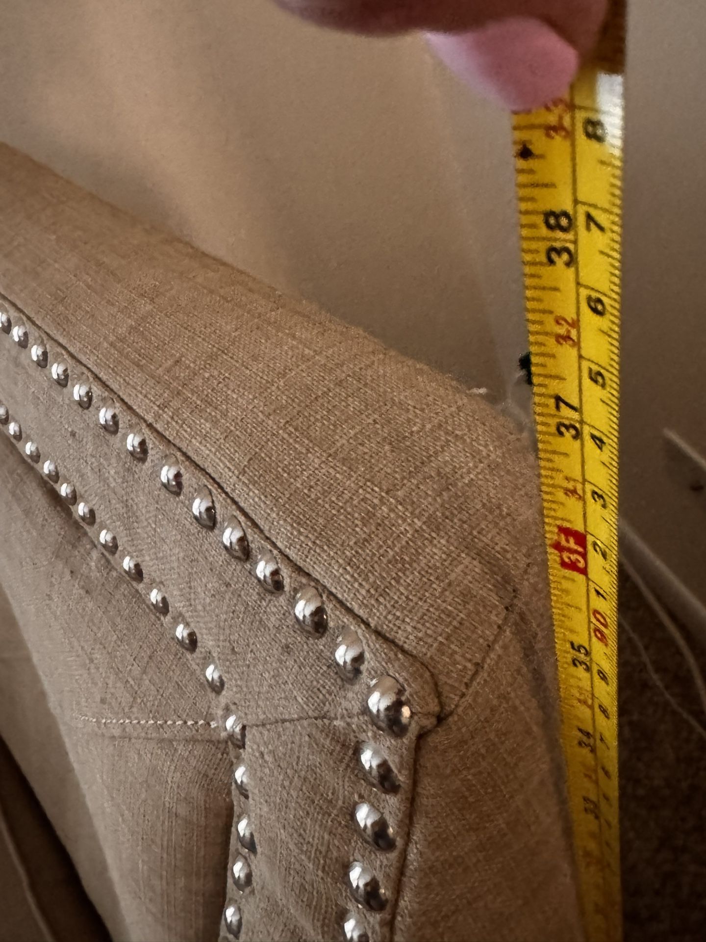 Modern Accent Chair with Nailhead Trim – Beige/Taupe - photo 3