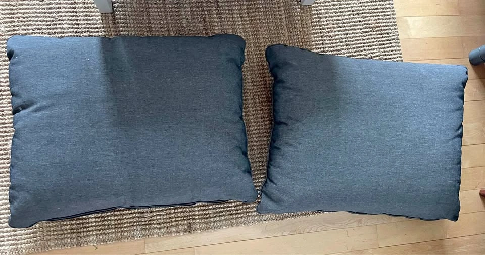 22x27" Set of 2 Dark Grey Outdoor Seat Cushions