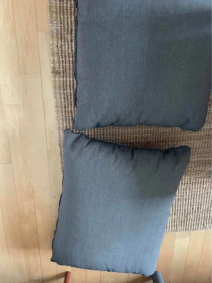 22x27" Set of 2 Dark Grey Outdoor Seat Cushions - photo 3