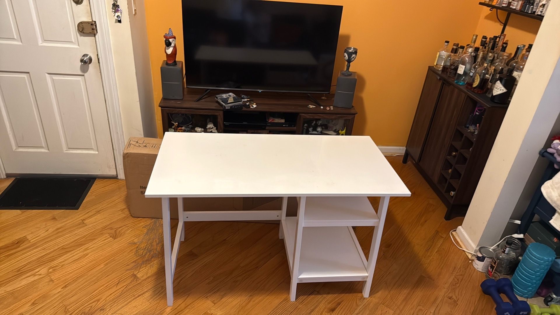 Desk with two shelves