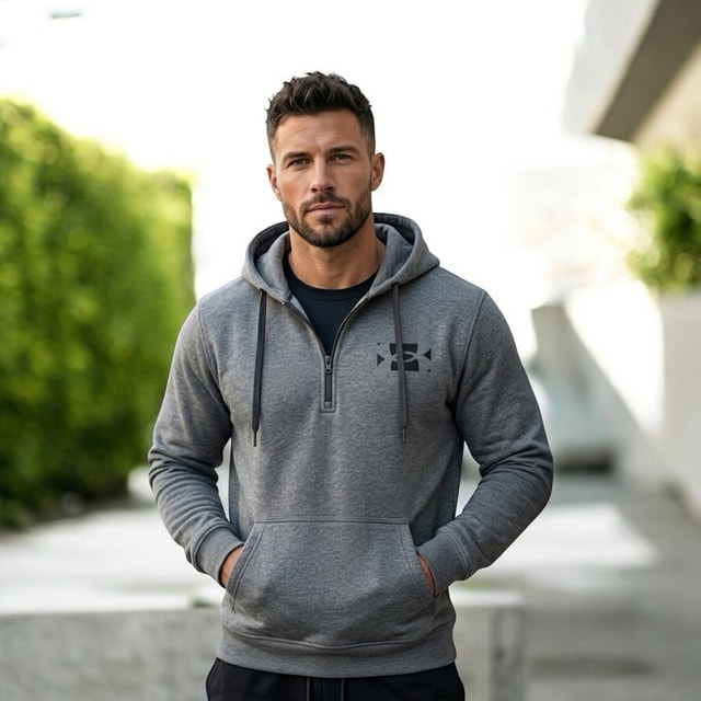 Under Armour Gray Hoodie - Size Medium, Loose Fit - photo 2