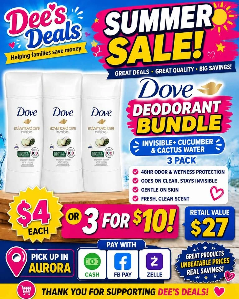 Dove deodorant anti-persirant $4 each or 3 for $10 - photo 2