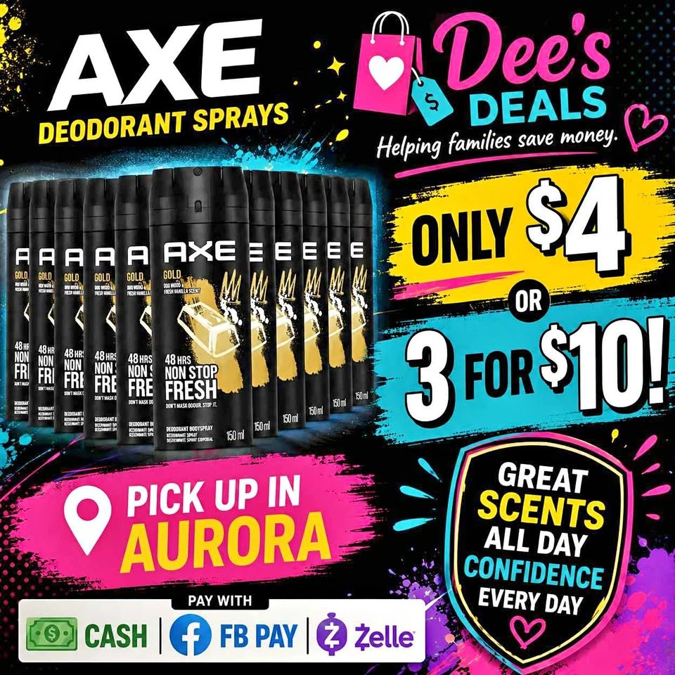 Axe Deodorant Sprays - $4 each or 3 for $10