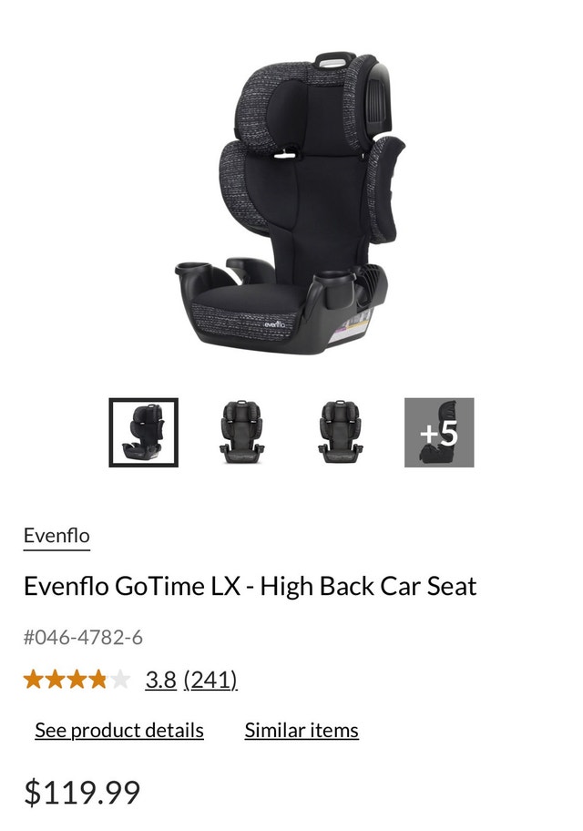 High back car seat
