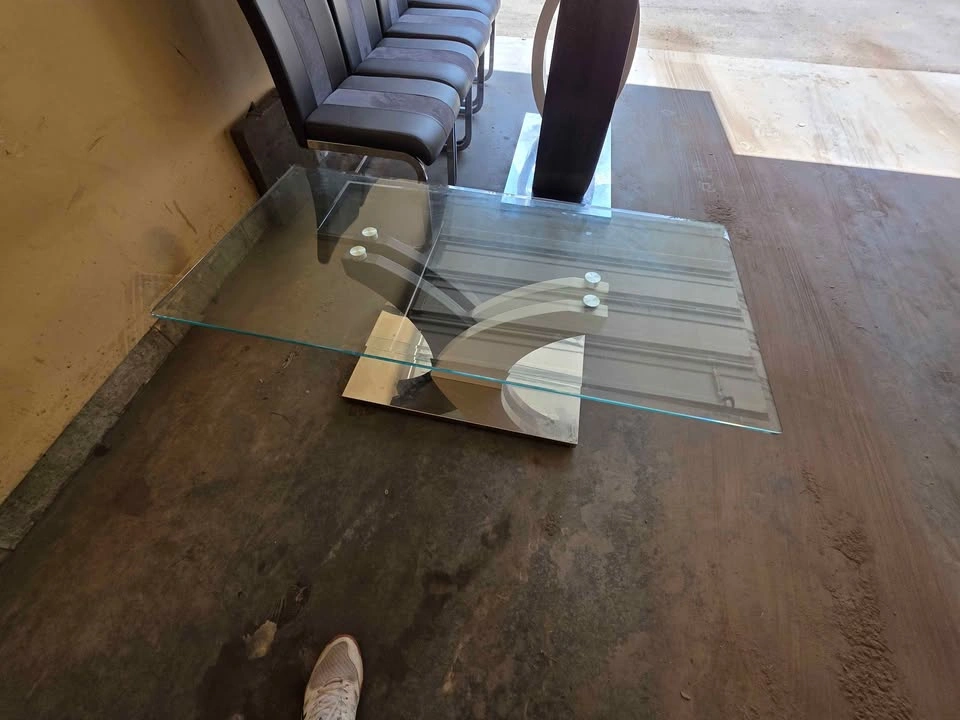 Modern Glass Dining Table with 4 Chairs & Coffee Table - photo 5