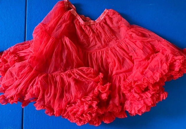 5 VINTAGE PETTICOATS: RED, GREEN - photo 3