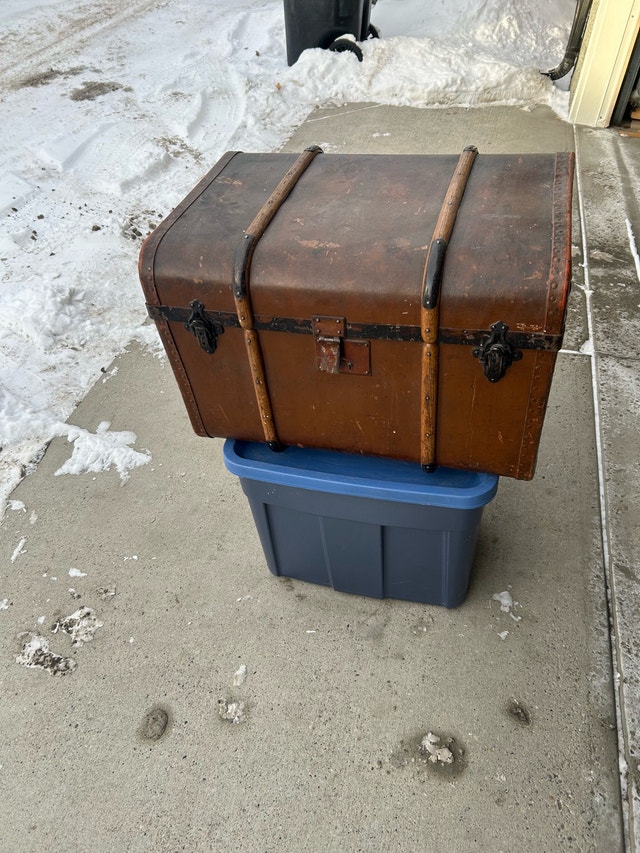 Antique 1950s Swedish Travel Trunk