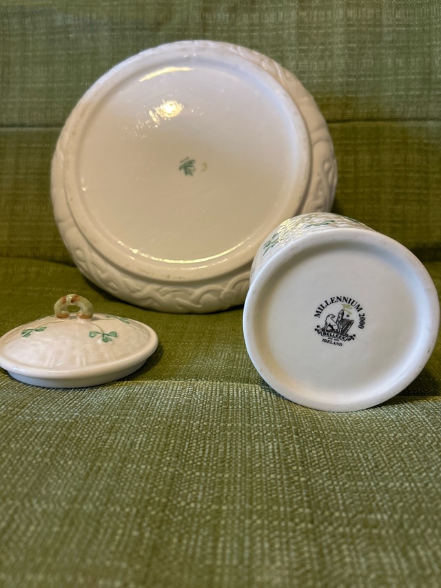 Belleek Millennium 2 Bowl & Honeypot - photo 2