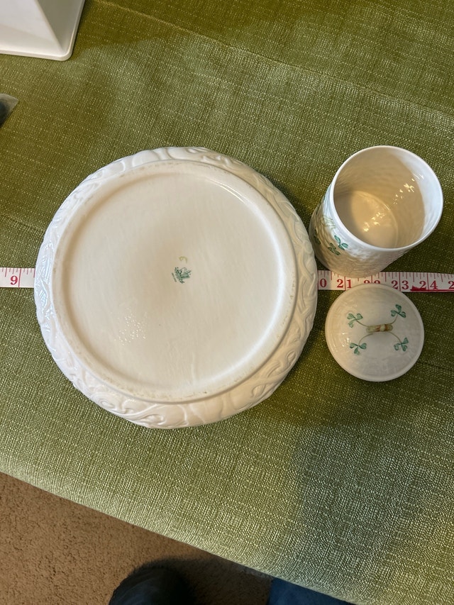 Belleek Millennium 2 Bowl & Honeypot - photo 3