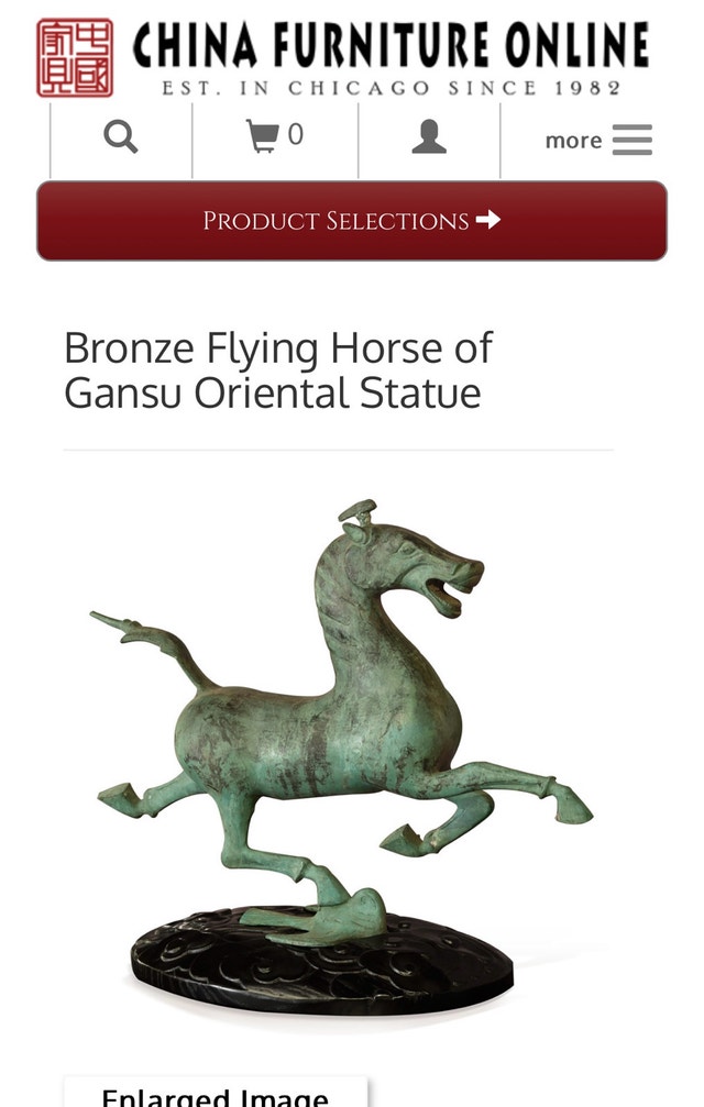 Bronze Flying Horse of Gansu Oriental Statue - photo 2