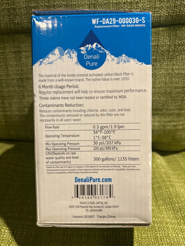 Denali Pure Water Filter WF-DA29-00003G-S - photo 2