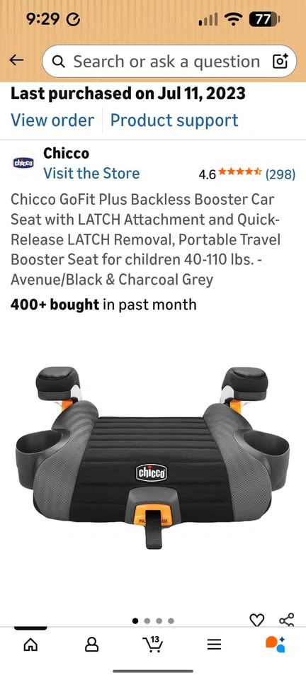 Child Booster Car Seat with Cup Holders Armrests