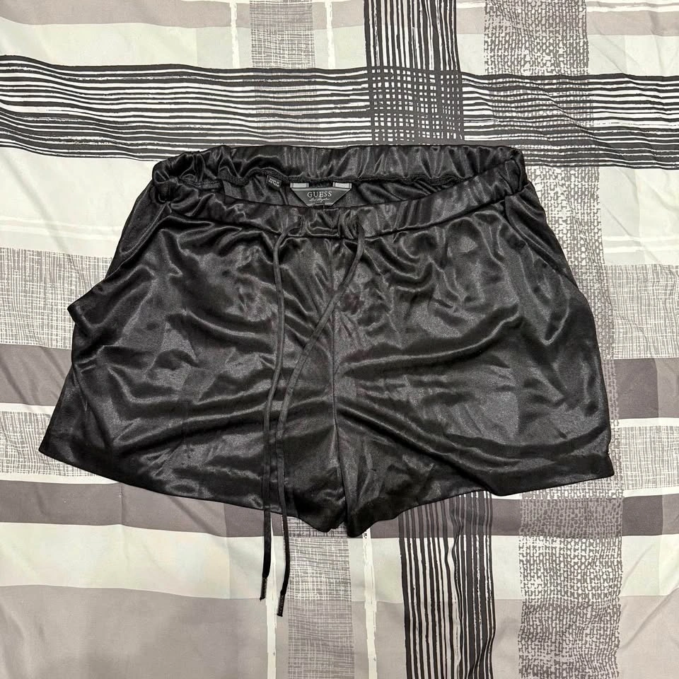 Guess Black Satin Athletic Shorts